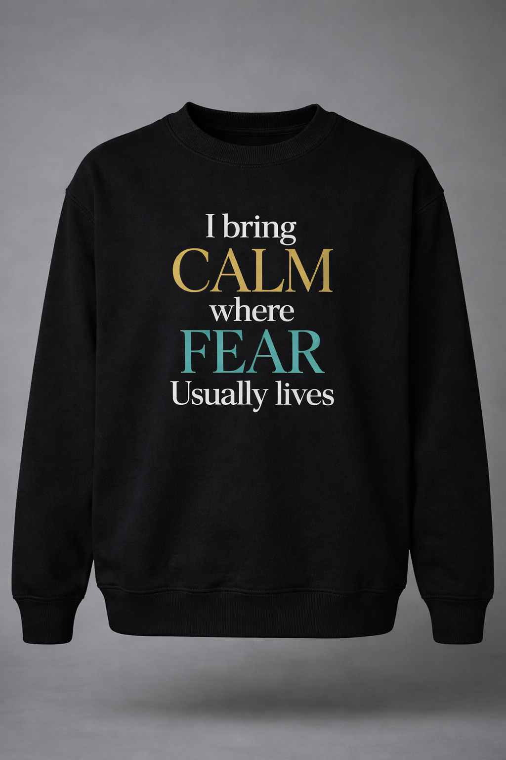 I Bring Calm Where Fear Usually Lives - Vital Sign Line Crewneck Sweatshirt - Image 3