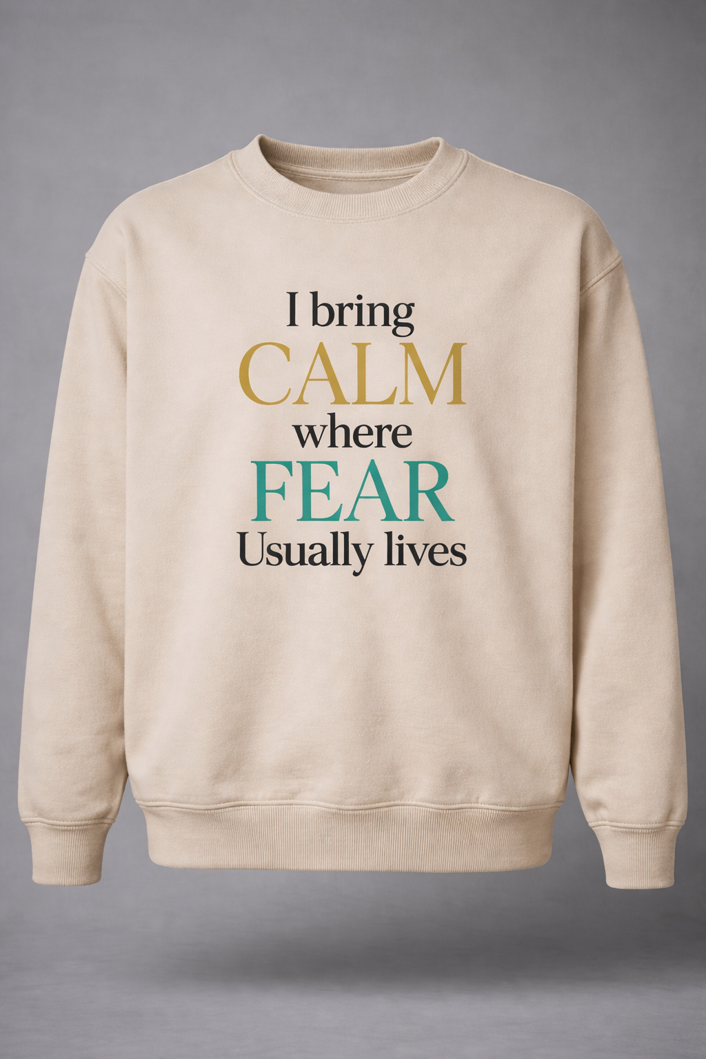 I Bring Calm Where Fear Usually Lives - Vital Sign Line Crewneck Sweatshirt - Image 2